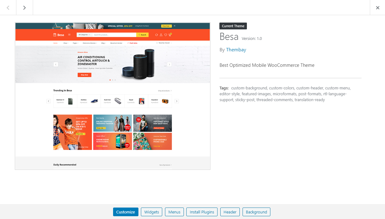 Documentation | Besa - Elementor Marketplace WooCommerce Theme
