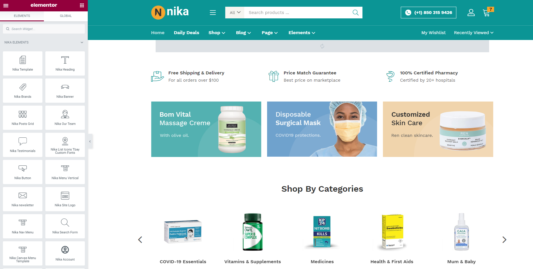 Nika - Medical Store Elementor WooCommerce Theme