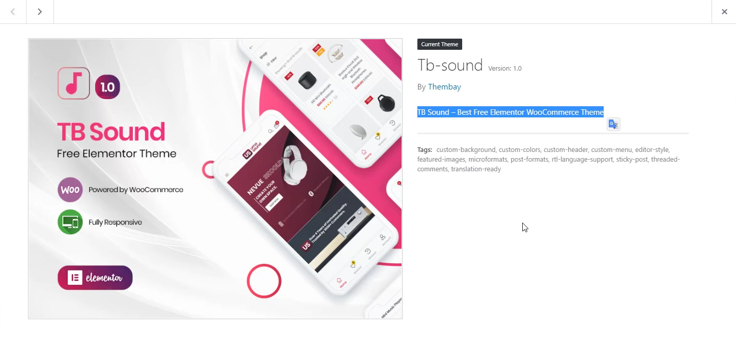 Documentation | TB Sound - Best Free Elementor WooCommerce Theme